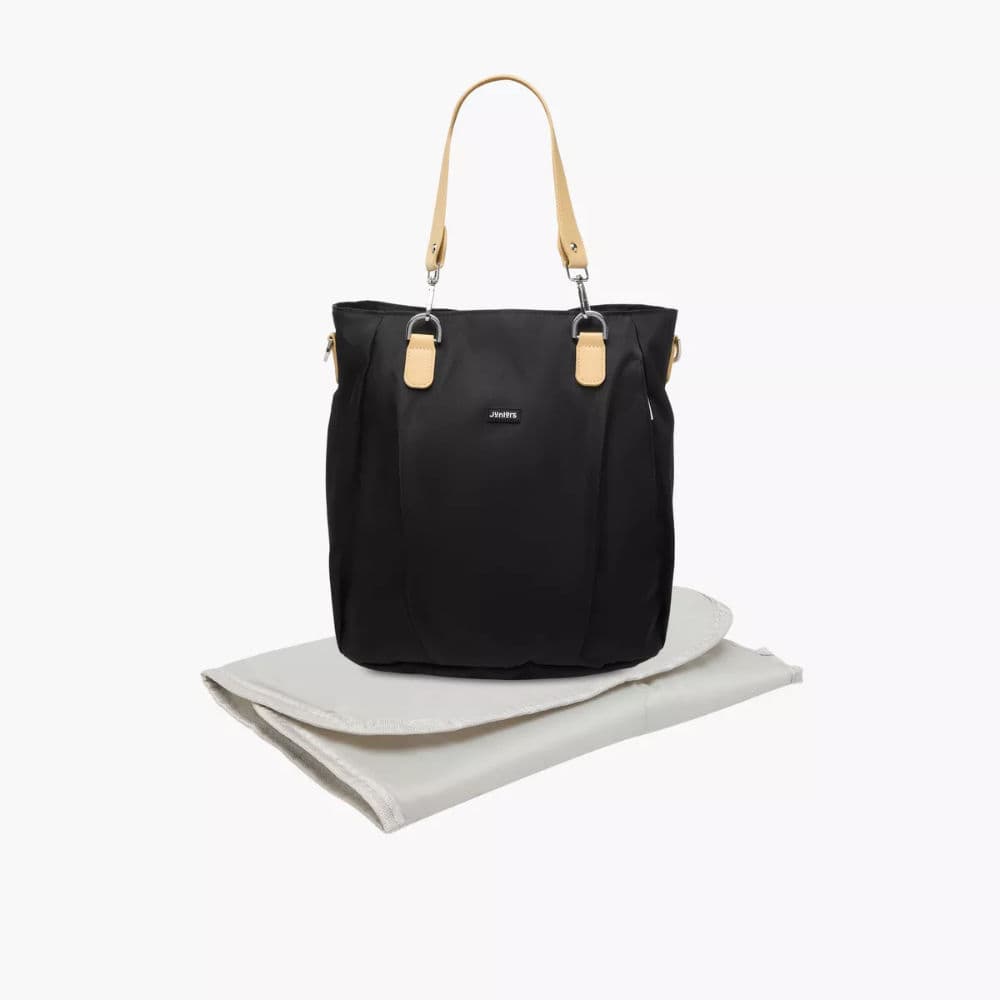 شنطة حفاضات سادة بسحّاب إغلاق ومقابض مزدوجة