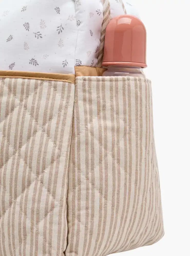 شنطة حفاضات مبطنة بأحزمة قابلة للتعديل وسحاب إغلاق 