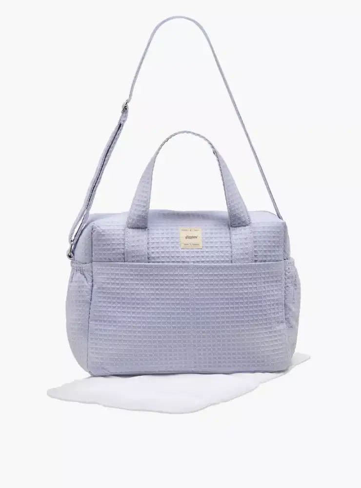 شنطة حفاضات بيكيه بارزة الملمس بسحاب إغلاق