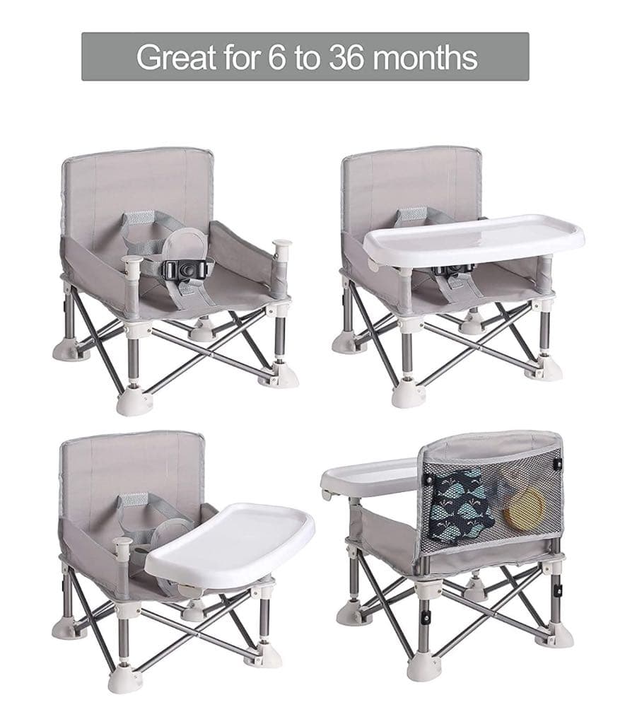 كرسي مرتفع محمول قابل للطي لتناول الطعام