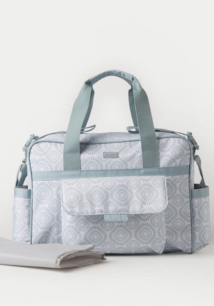 شنطة حفاضات بطبعات وحزام قابل للتعديل وسحاب إغلاق