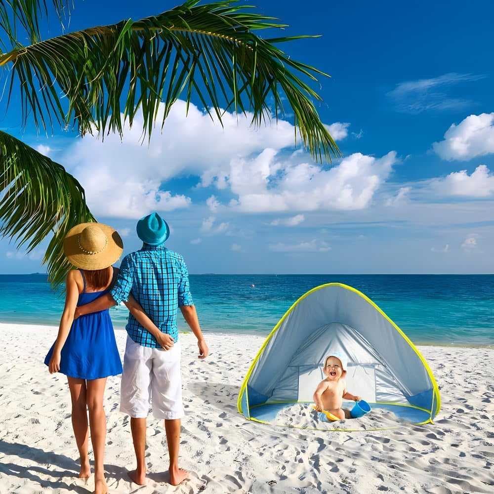 خيمة شاطئ للاطفال عامل حماية من الاشعة فوق البنفسجية 50+