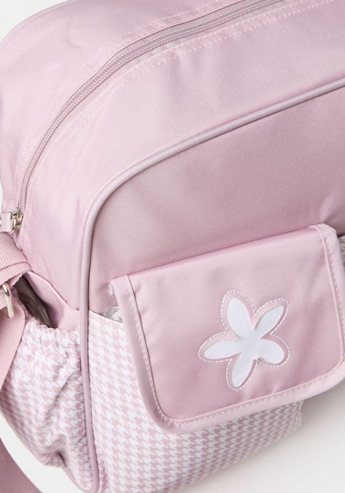 شنطة حفاضات مربعات بسحّاب إغلاق وحزام قابل للتعديل