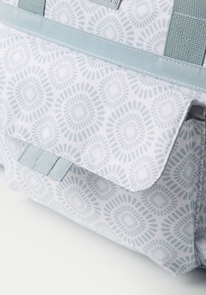 شنطة حفاضات بطبعات وحزام قابل للتعديل وسحاب إغلاق