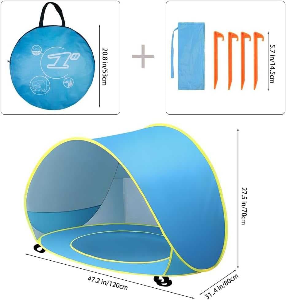 خيمة شاطئ للاطفال عامل حماية من الاشعة فوق البنفسجية 50+