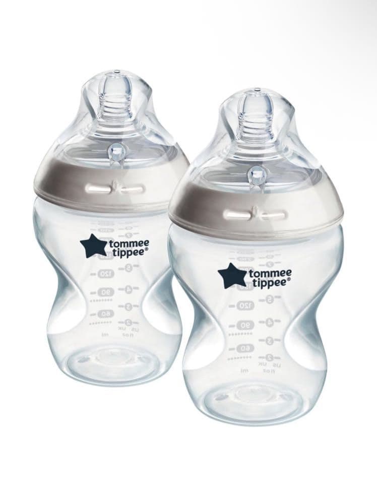  تومي تيبي - رضّاعة كلوسر تو نيتشر، 2 رضاعات شفافة سعة 260 مل
