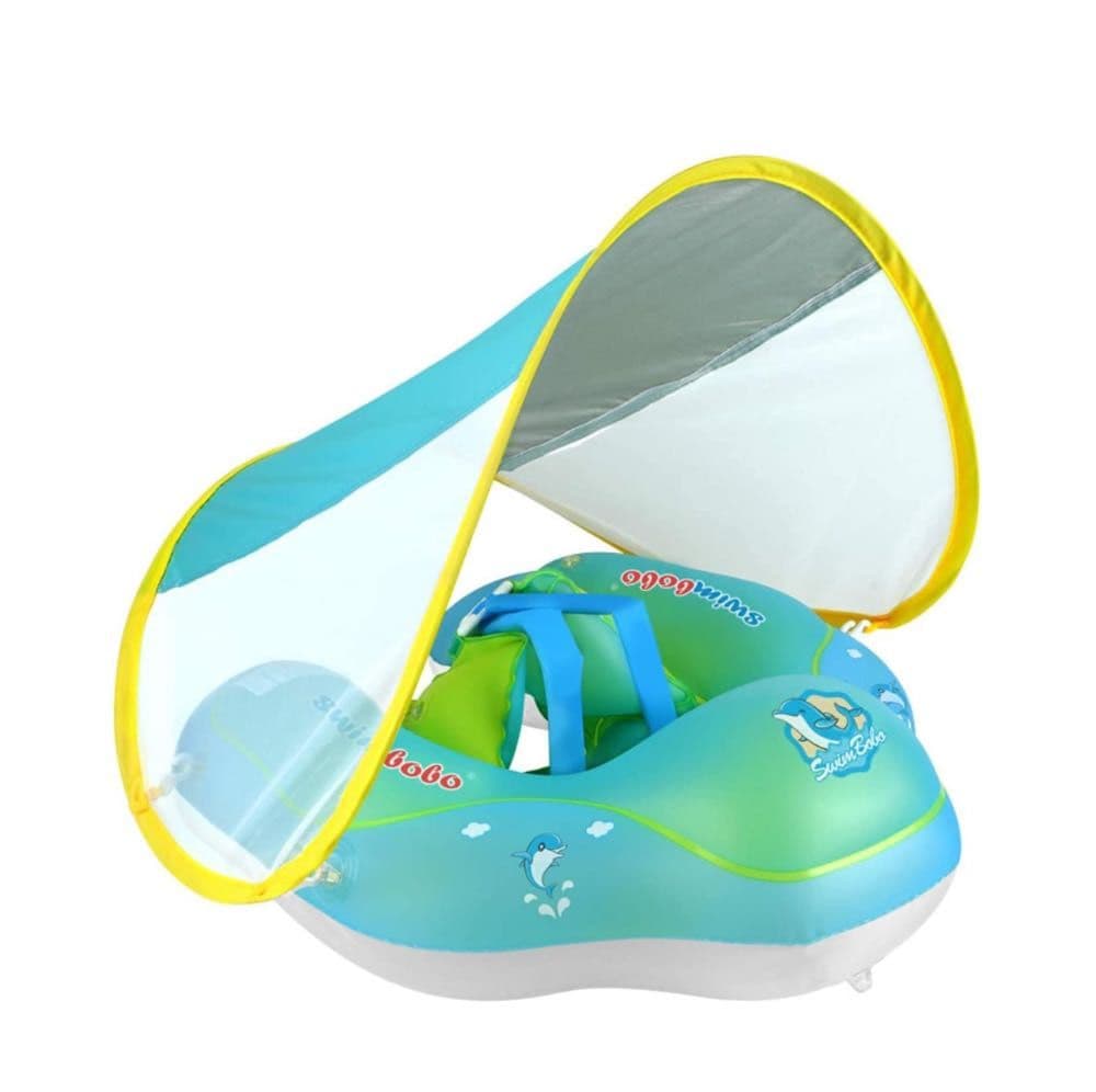 عوامة سباحة للاطفال قابلة للنفخ مع مظلة واقية من الشمس لعمر 3-24 شهر