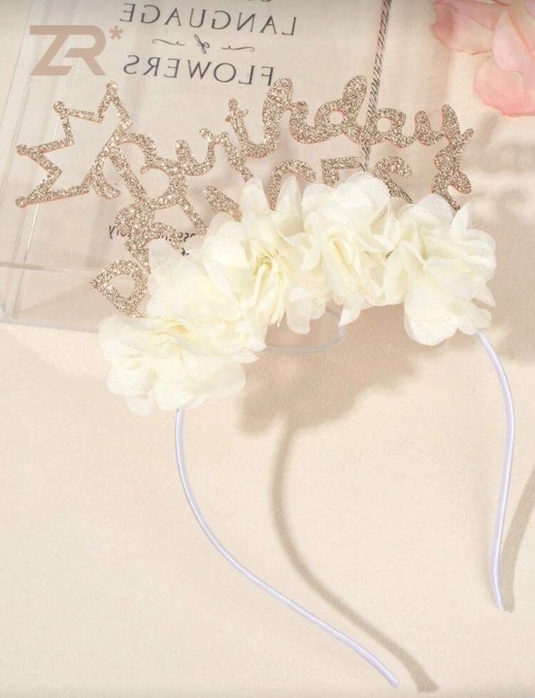 تاج ذهبي شمبانيا قطعة واحدة، شريط رأس لعيد الميلاد مناسب للبنات والمراهقات، شريط رأس مزين بزهور أنيق