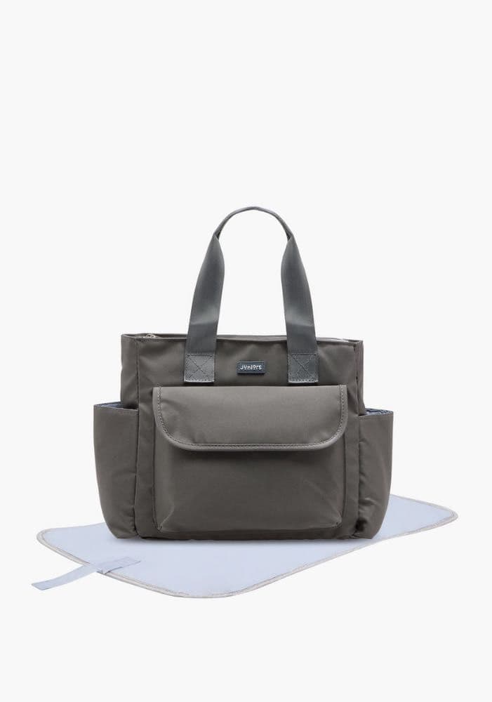 شنطة حفاضات سادة بسحّاب إغلاق ومقابض مزدوجة - حجم صغير