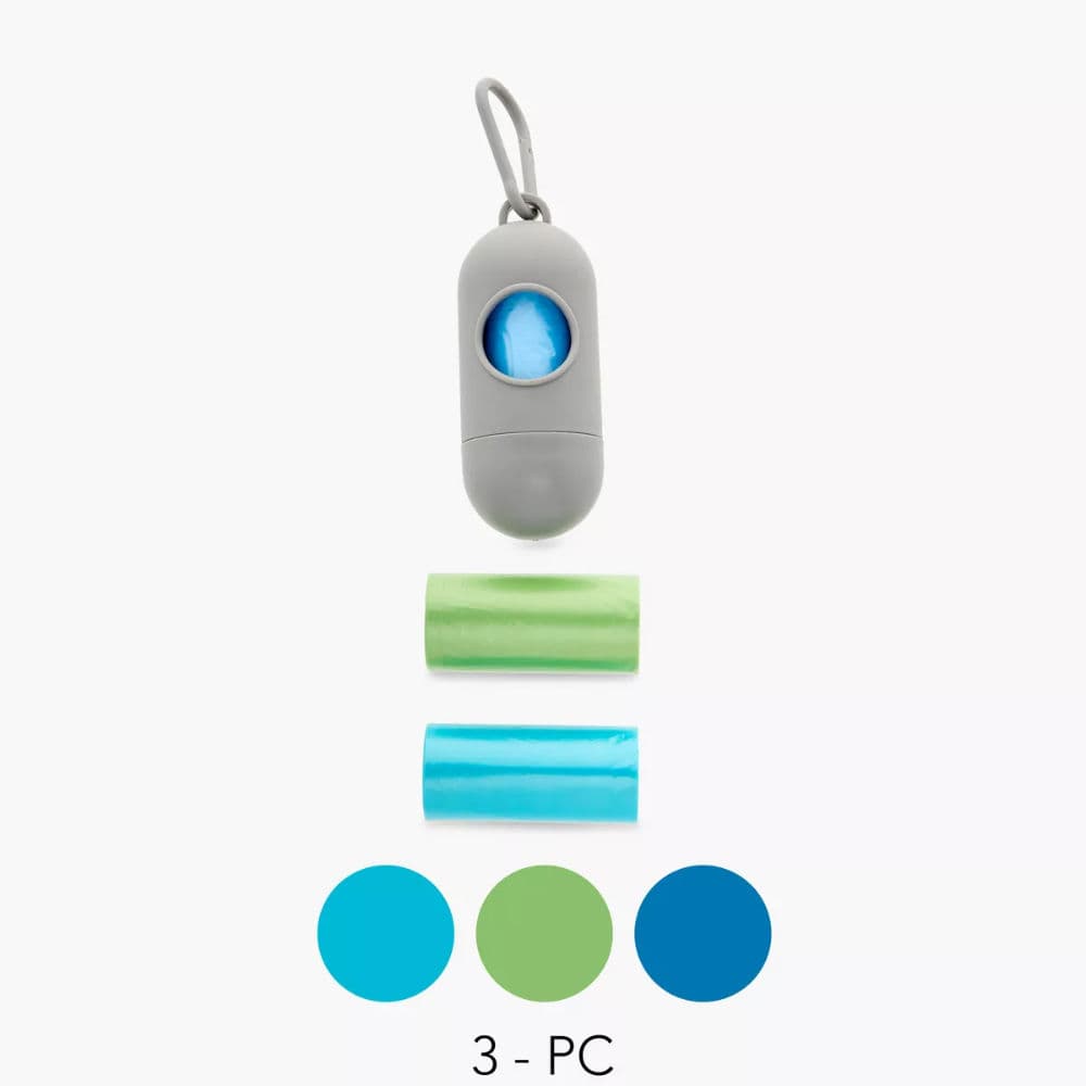  أكياس التخلص من الحفاضات المعطرة, 15 قطعة مع موزع - طقم من 3 قطع