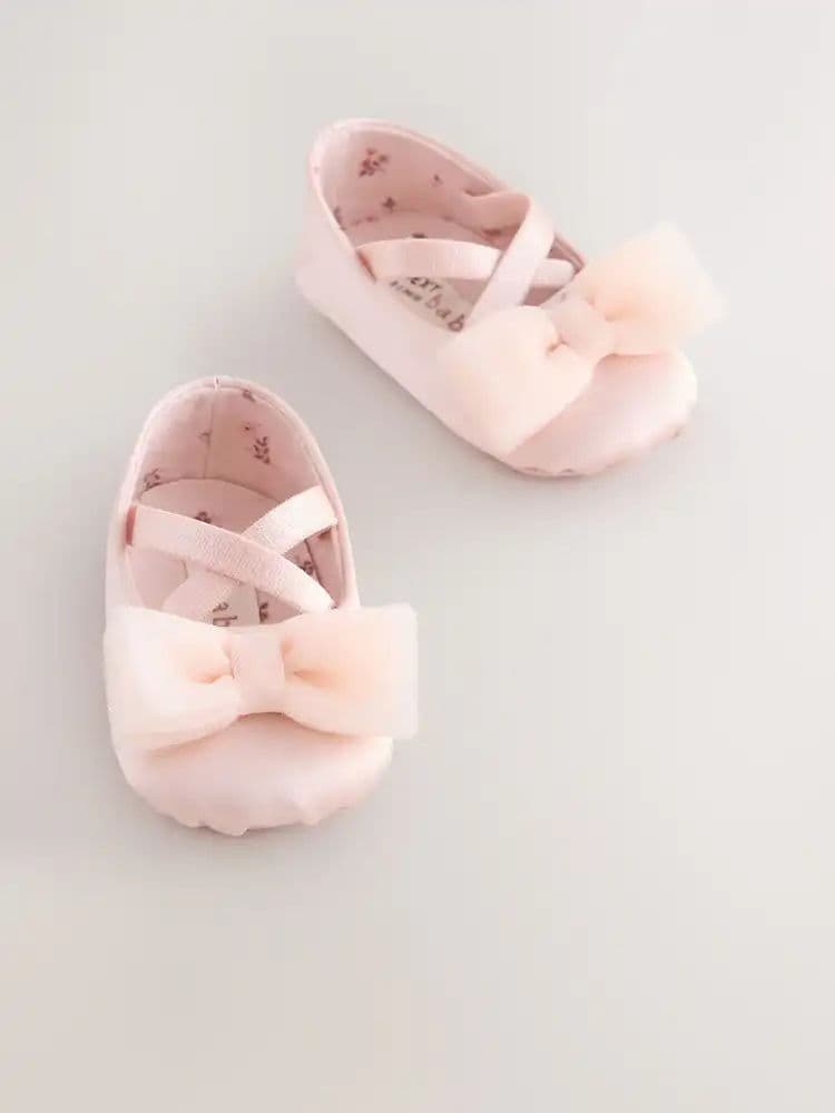 وردي - حذاء مناسبات بفيونكة للبيبي